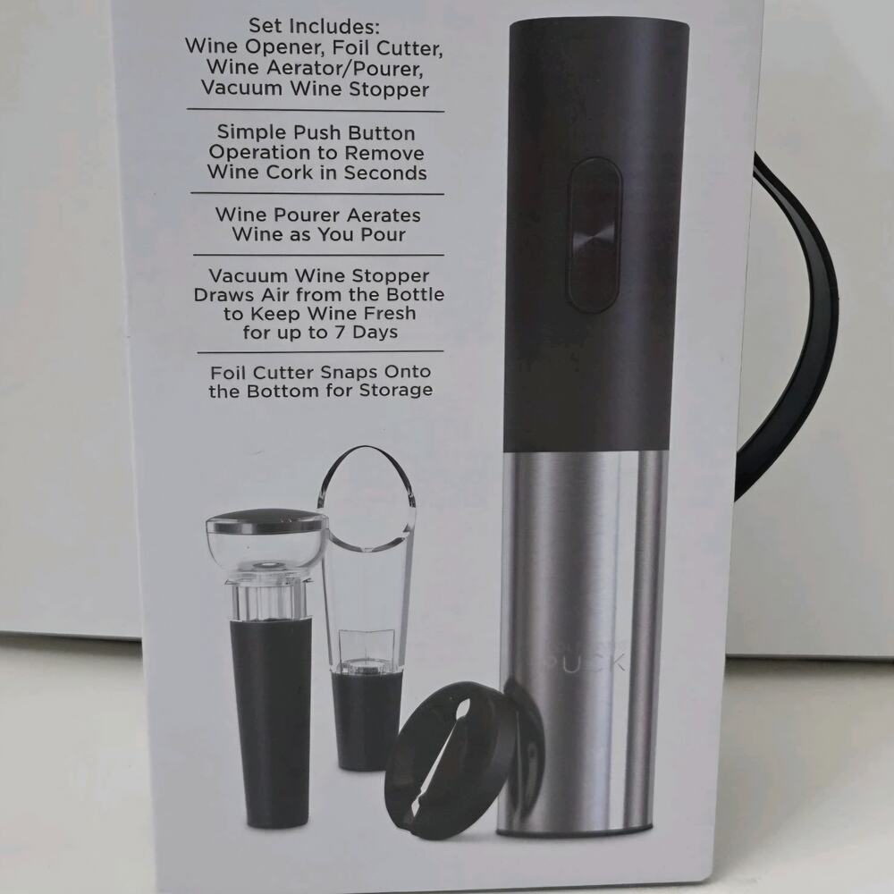 Wolfgang Puck Electric Wine Opener Red Battery Powered w Foil Cutter New